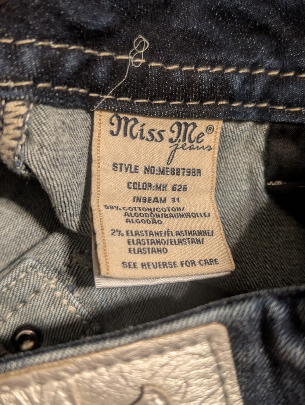 Vintage Miss Me Bootcut Mid Rise Stretch Jeans 32 - Picture 4 of 5